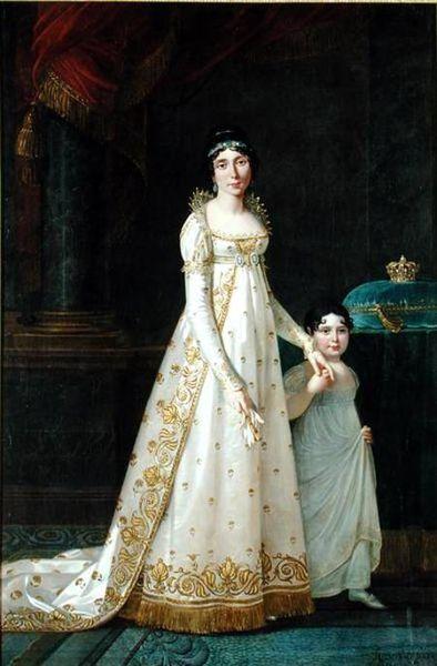 Robert Lefevre Queen of Naples with her daughter Zenaide Bonaparte oil painting image